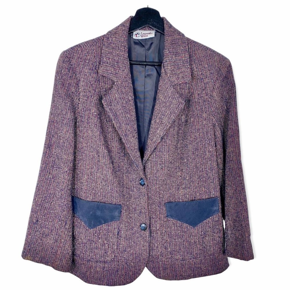 Vintage 70s Legends West Tweed Elbow Patch Jacket Large